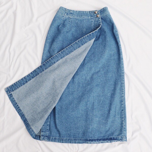 Ruff Hewn Dresses & Skirts - Vintage Ruff Hewn Denim Wrap Skirt